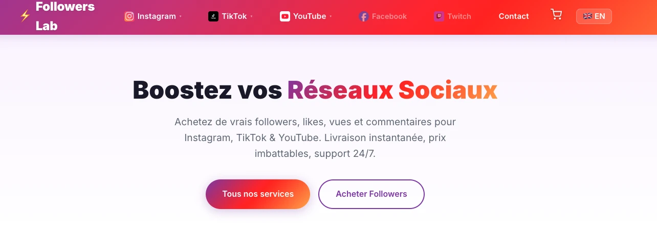 Followers-Lab — plateforme pour acheter followers TikTok
